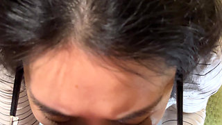 Hot Chinese Tinder date gets on her knees & Sucks BWC for huge facial