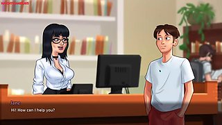 Lucky Pervert Helps Busty Sexy BBW Lonely Neighbor MILF in Her Garden She Tries To Seduce Him - Summertime Saga 04 3D Games