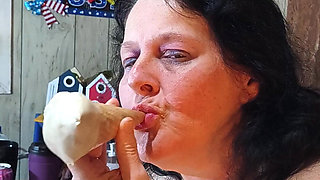 Ice Cream Freak Cone in Pussy She's Gonna Sneak