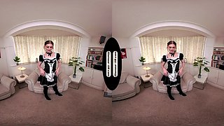 Georgia Brown French Maid With Black Stockings & Special Treat - 8K VR