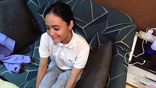 Skinny Pale Filipina Teen Takes Huge Cock - Alexia Anders POV Blowjob & Cumshot