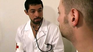 Patient sucks off doctor\'s dick during anal exam