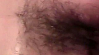 18 year old amateur Japanese slut full of pussy hair and small natural breasts loves to get filled with warm cum