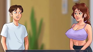 Anime, loud moaning orgasm, mom