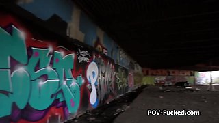 POINT-OF-VIEW shagging sassy Caribbean for graffiti
