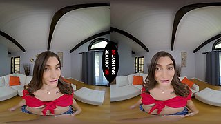 Teen Stepsister Sneaks Inexperienced Stepbro Into Her Bedroom & Teaches Him How To Fuck! - RealHotVR