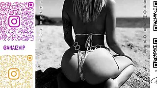 Glamour babe with big boobs masturbates in lingerie