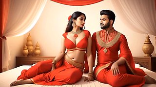 Indian aunt, cartoon fantasy, school