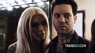 Handsome transgender princess model Aubrey Kate rump pounded rigid in a unclothe bar