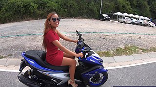 Thai GF motobike ride and fuck at home