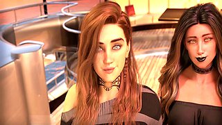 Anime hentai with a hooter-sling in a wild three-way