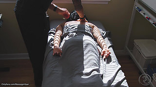 Asian Exhibitionist Massage Client Flashing and Teases the Masseur