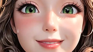 The cute curvily-haired beauty took off her clothes and was constantly prodded and finally burst out