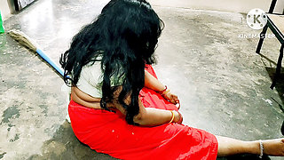 Desi maid was fucked by her horny owner when he was alone at home