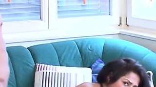 Sexy brunette turned upside down to penetrate her pussy