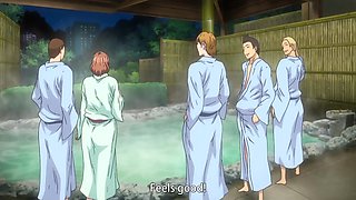 Naughty slut gets orgyon holiday by her husband friends in hot hentai