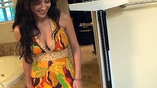 Chubby Brunette Big Boobs Dildo Masturbation