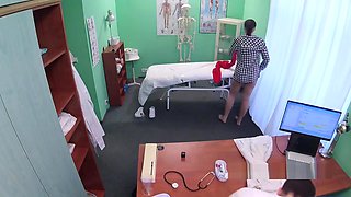 Doctor Worships Feet To Brunette Patient