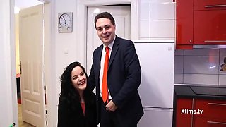 Dipre And The Hot Brunette In Red Who Loves To Suck Lollipop And Hard Cock - Andrea Dipre And Dolly Diore