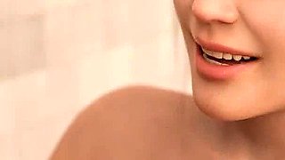 Office Perks: Curvy Girl with Big Boobs Sloppy Blowjob and Huge Facial Cumshot in the Shower - Episode 8