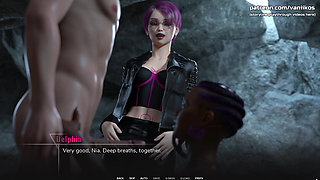 Young Ebony Babe with a Perfect Body Sucks a Big White Cock and Gets Her Little Pussy Creampied - Taboo University(steam Game)