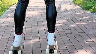 Latex Roller Skating Model Fucked by a Random Stranger
