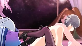 Hentai chick enjoys anal sex at the gym