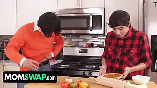 StepMoms and Their Boys Form a Thanksgiving Treat - MomSwap: White Tattooed MILFs & Sons