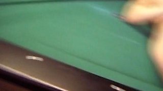 Brunette German Doll Sucks Dick by the Pool Table