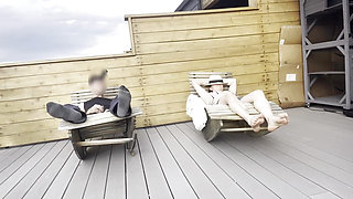 Dickflash Roof Adventure: Part 1 a Little Redhead Slut Gives Me Fast Cumshot on Her and While Her Boyfriend Waits