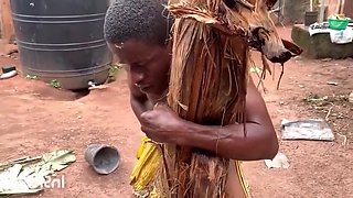 Horny African Plays With His Handmade Toy
