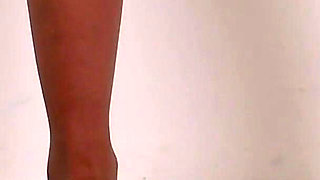 Lola’s Nylon Feet on the Barstool