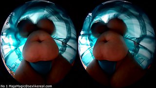 Emilia's Blue Lingerie Strip - Huge Tit Bbw - Sexlikereal