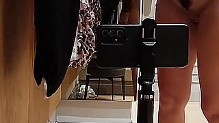 Sexy Brunette in the Locker Room