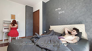 POV: Sharing Bed with My Young Slutty Stepmom, Creampie (dia Ita) (eng Sub)