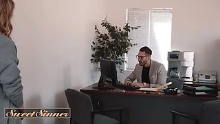 Sweet sinner - gigantic tittied sorority lady is tasked with seducing her tall and hot educator