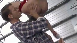 Two sexy chicks gets slammed in their tight assholes