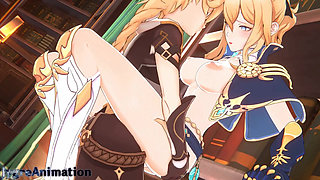 Genshin Impact Jean has hot sex in her office