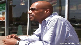 Blonde wife cheating on her husband with black stud