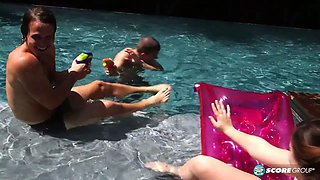 Big-Tit DP Pool Party