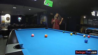 Lily Koh In Curvy Bottom Thai Gf Plays Pool And Blowjobs
