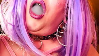 All In Pink! BBW Tina Snua Enjoys A Cigarette With You - Smoking Smoker Goth Gothic Emo