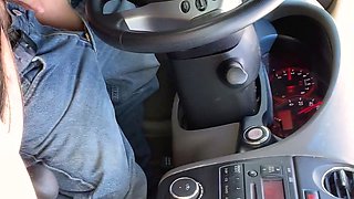 Amateur milf car outdoor handjob