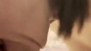 Mature with Saggy Boobs Enjoys Sucking Cum Through a Dick Oral Creampie