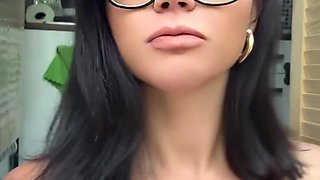 Selfie Video Smoking in Glasses