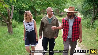 Daddy4k. surprise porno with daddy's fat cock while the bf is fixing the floor