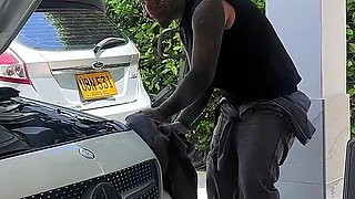 Horny Colombian Sucks the Mechanic's Cock and Fucks Him