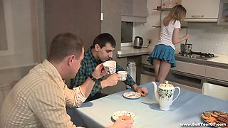 Sell Your GF - Sex dessert Isabel Stern on a kitchen table teen-porn