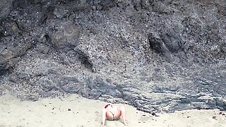 Naked Beauty on Beach - Drone POV Erotic Relaxation