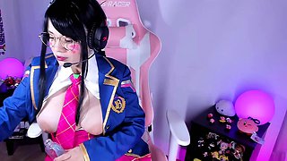 Asian japanese schoolgirl plays with anal toys